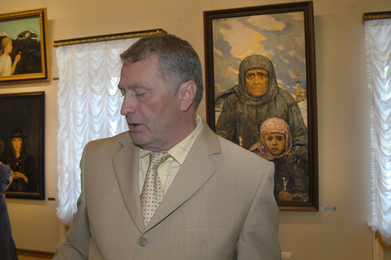 В.В. Жириновский на открытии Галереи Ильи Глазунова