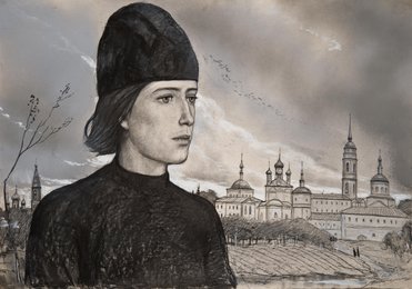 Князь Мышкин.   Иллюстрация к роману Ф. М. Достоевского «Идиот». Вариант-повторение работы 1956 года